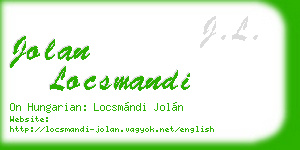 jolan locsmandi business card