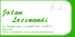 jolan locsmandi business card